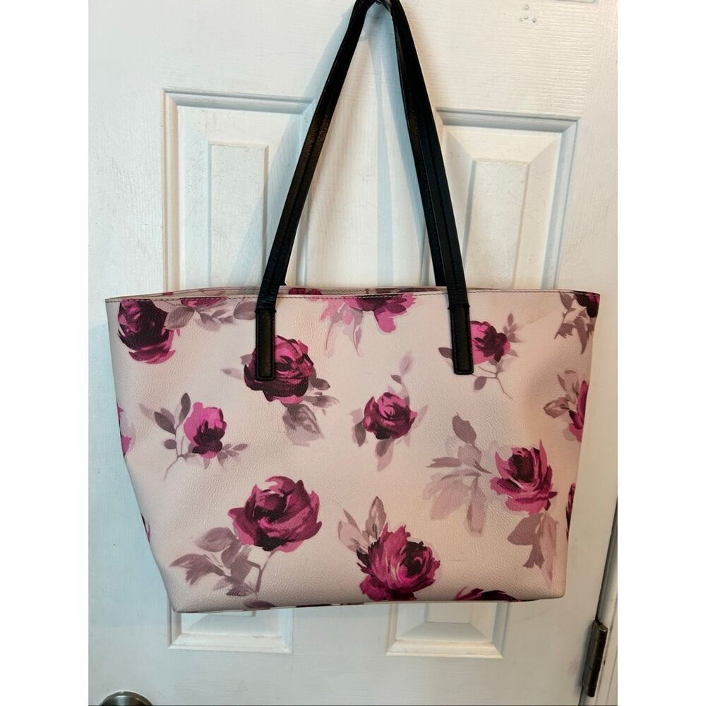 Kate Spade New York Hawthorne Lane Pink Roses Ryan Tote Purse Bag - Picture 5 of 10